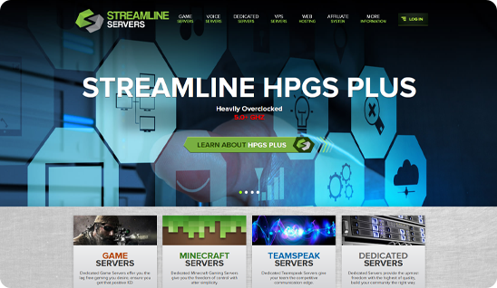 Streamline Servers redesigned website